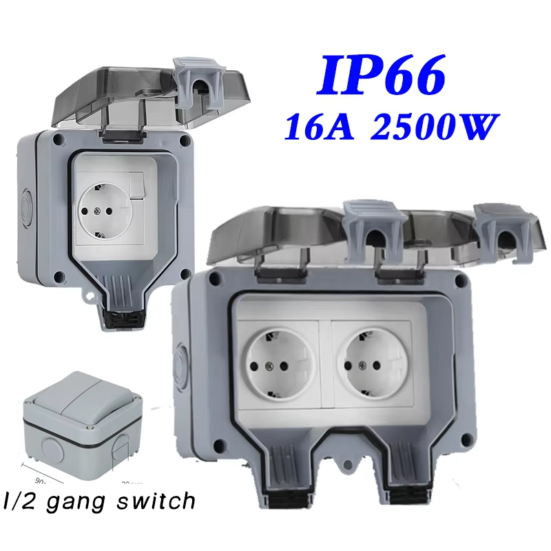 Outdoor Power Usa - EU KR Outdoor Wall Waterproof Sockets