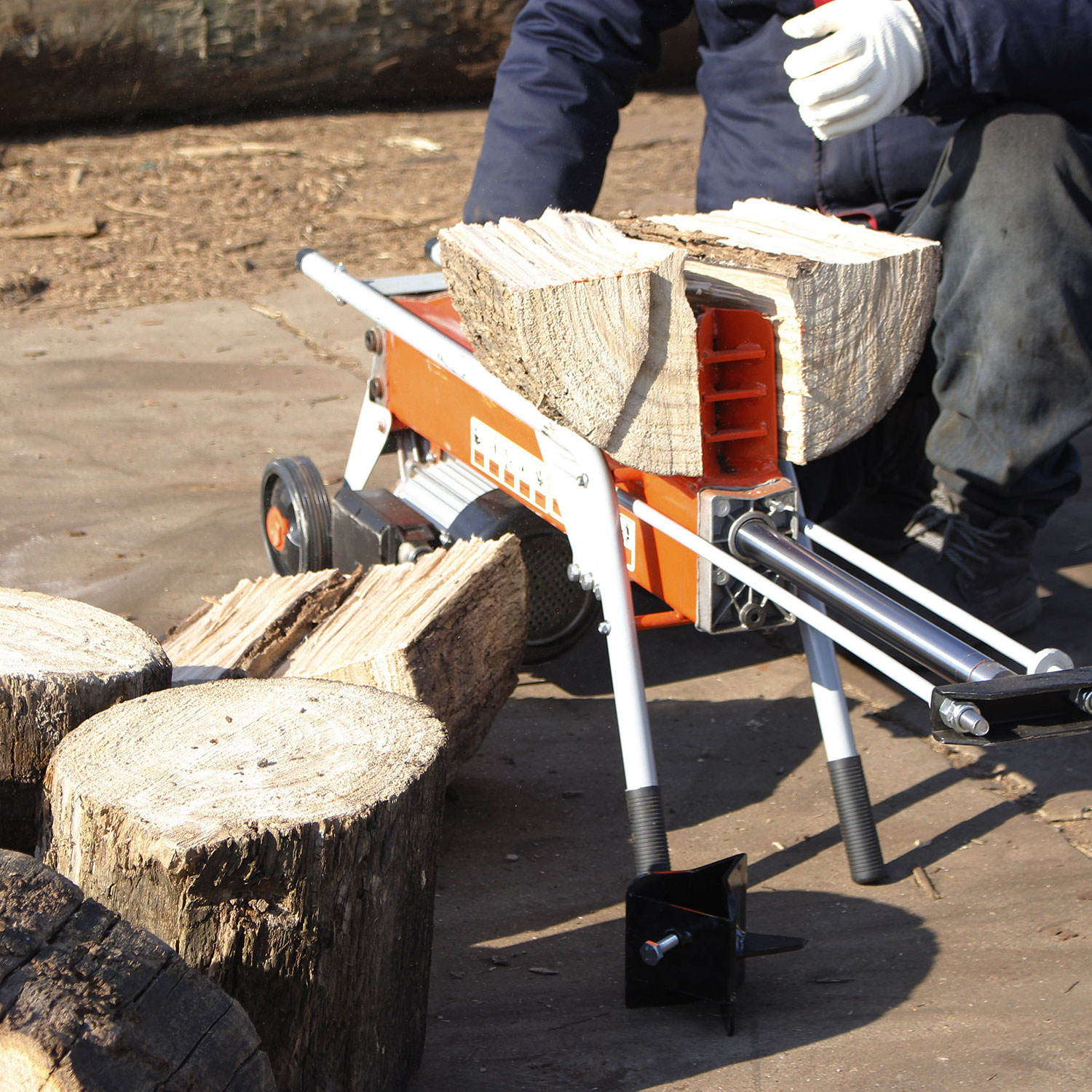 Log Splitter Electric - 8 Ton Portable Hydraulic Electric Wood
