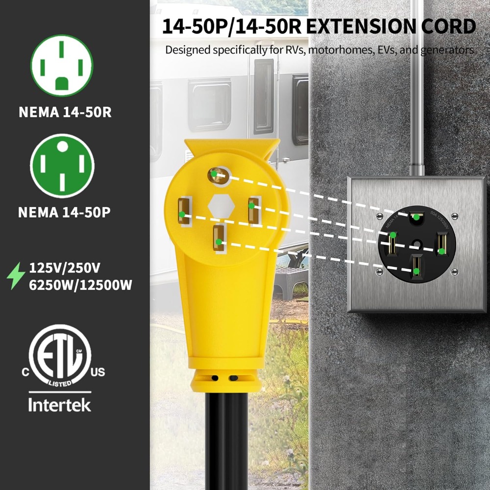 US Shipping Hot New 25FT 50 Am - Outdoor Power Extension Cord recension och pris