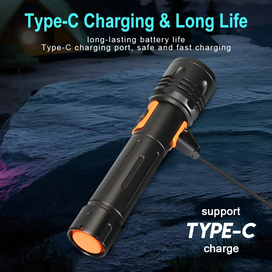 High Power LED Flashlight USB  - Outdoor Power For Lights recension och pris