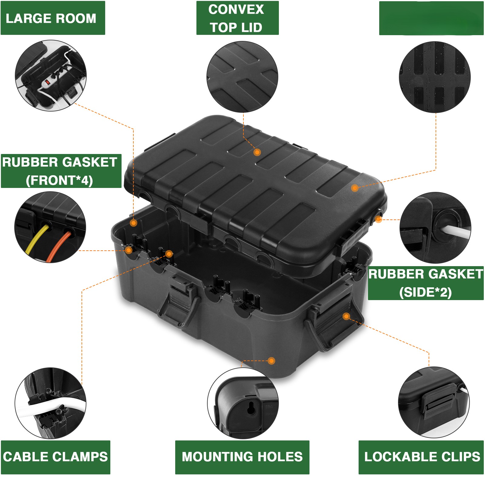 Large Outdoor Electrical Box,  - Outdoor Power Strip With Cover recension och pris