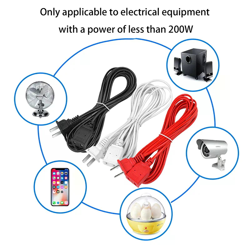 AC Power Cord White Black Red  - Outdoor Power Extension Cord recension och pris