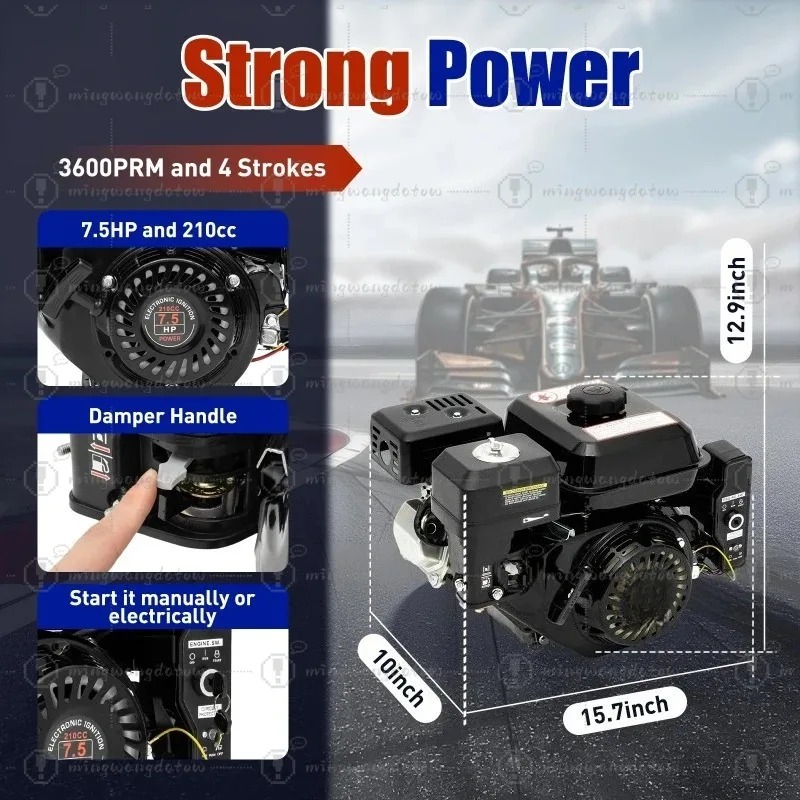 4 Stroke 212cc 7.5HP Gas Engin - Log Splitter Electric recension och pris