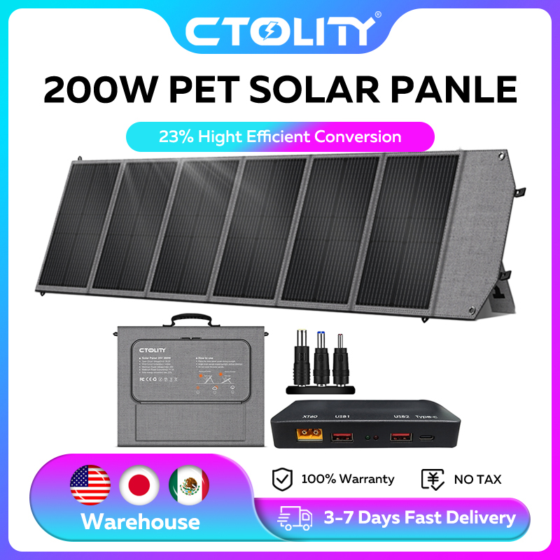 CTOLITY 200W Solar Panel 20.5V - Outdoor Usb Power Outlet recension och pris